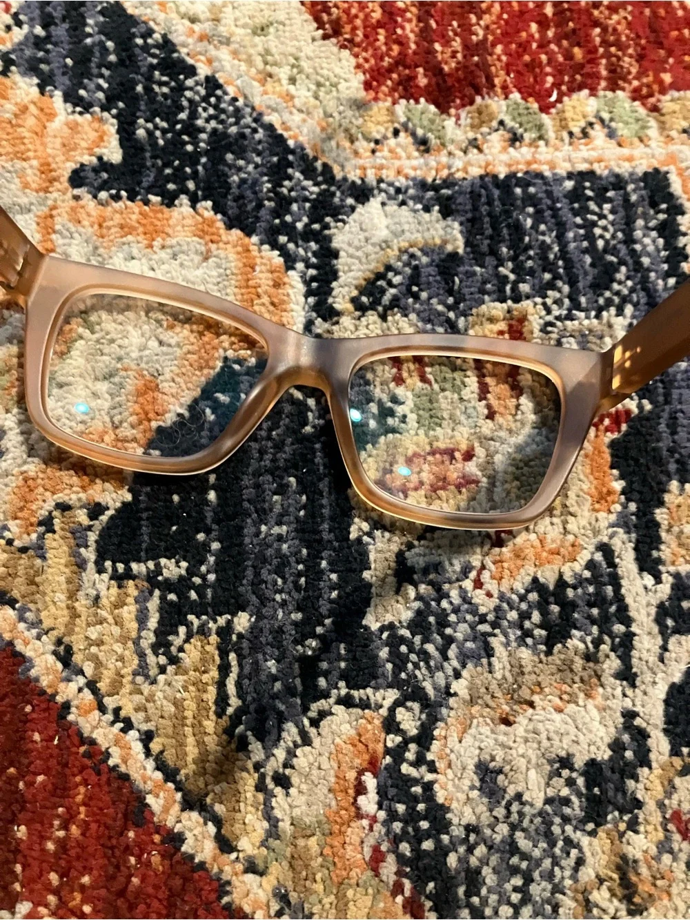 Women's Square Acetate Glasses in Light Brown